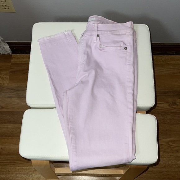 Rare, Like New! For All Mankind- Baby Pink Skinny Jeans with Distress hem - Picture 8 of 10